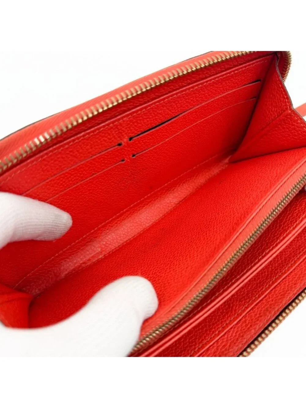 Louis Vuitton Zippy Wallet Empreinte Orange Round